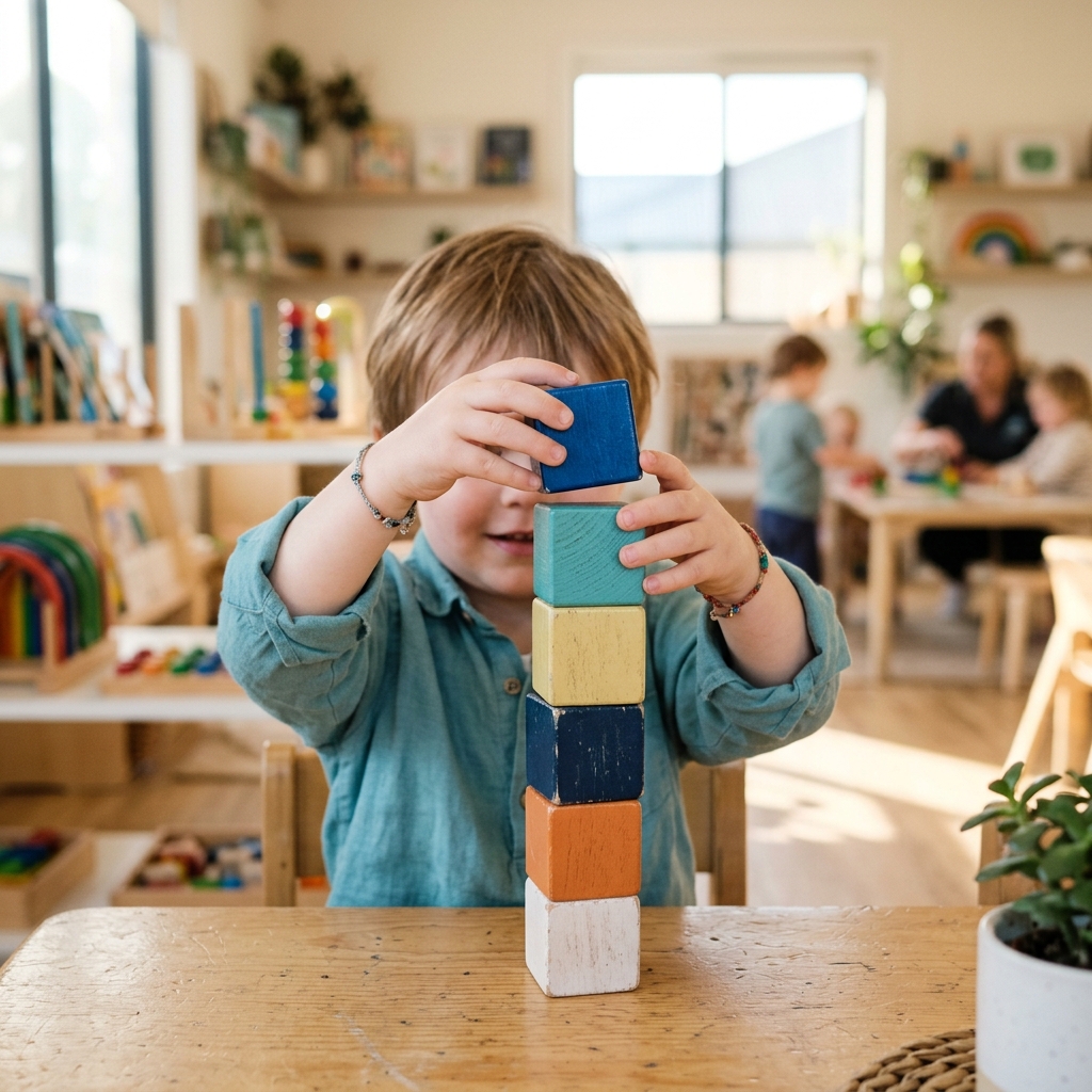 Child engaging in focused activity