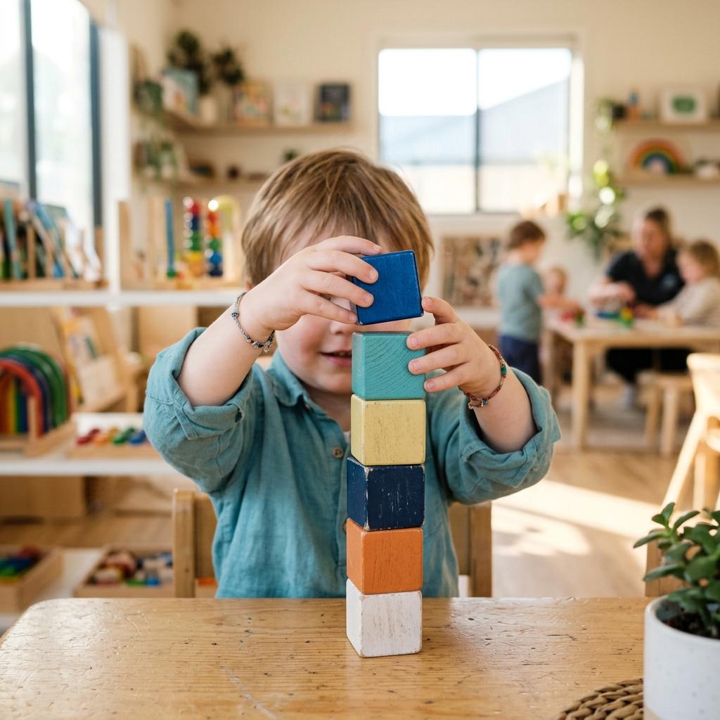 Child engaging in focused activity